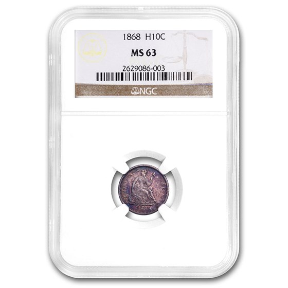 1868 Liberty Seated Half Dime MS-63 NGC 1868 Liberty Seated Half Dime MS-63 NGC